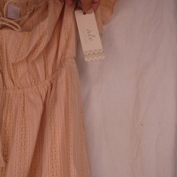 Alé by Alessandra Women's XS Blush Pink Off The Shoulder Dress Tie Front Bust - Picture 4 of 9